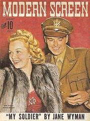 Modern Screen Magazine cover with Jane Wyman and Ronald Reagan